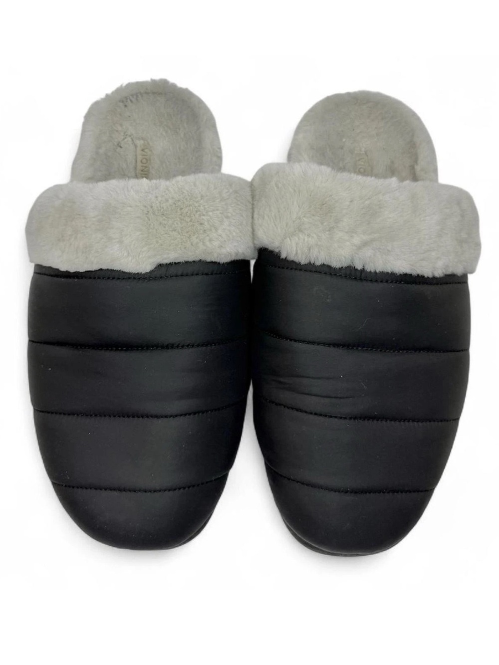 Vionic Josephine Faux Fux Slippers women size 8 Nylon Cozy Orthotic